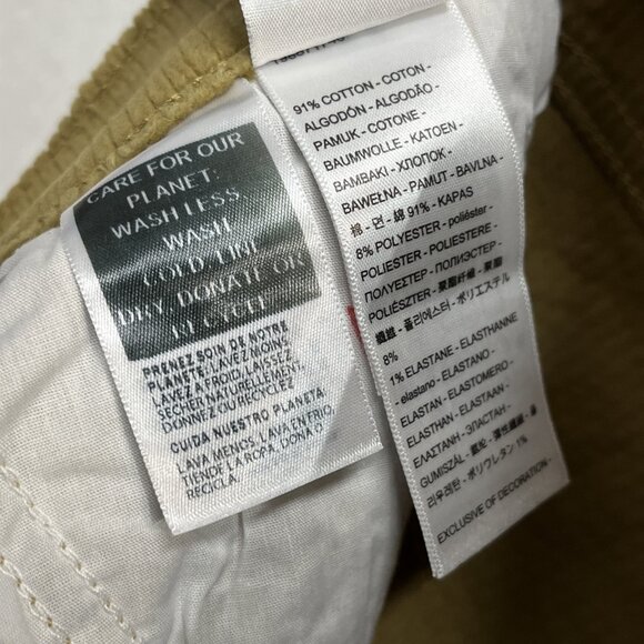 Levis Boyfriend Corduroy Pants Womens 29x30 Tan Mid Rise Relaxed Tapered Leg - Picture 10 of 12